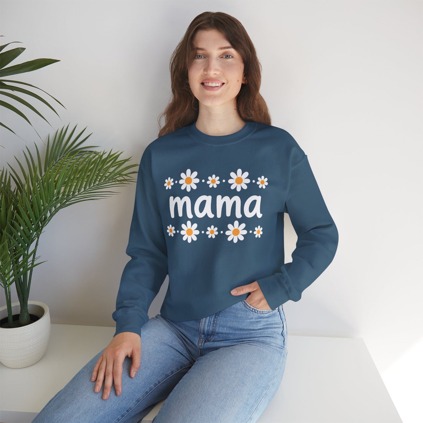 Retro Daisy Mama Crewneck • Floral Mama Sweatshirt • Cozy Motherhood Gift • Boutique Mom Pullover