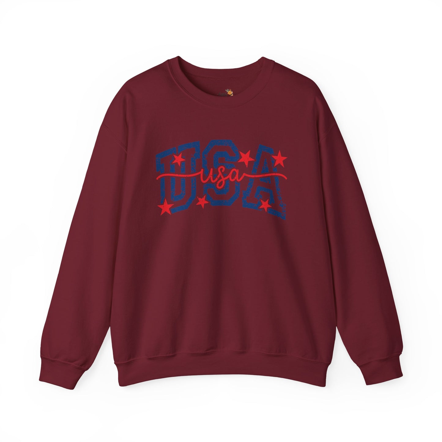 Copy of Feux Laced USA Patchwork Sweatshirt • Preppy Patriotic Crewneck • Coquette Americana Sweatshirt • Red White Blue Mama Style