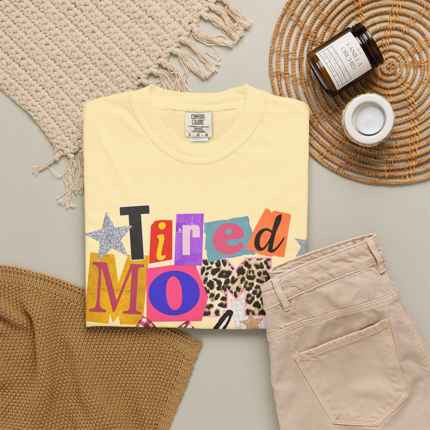 Tired Moms Club Shirt Women • Funny Mom Shirt • Trendy Patchwork Leopard Gingham Graphic Tee • Relatable Mom Outfit