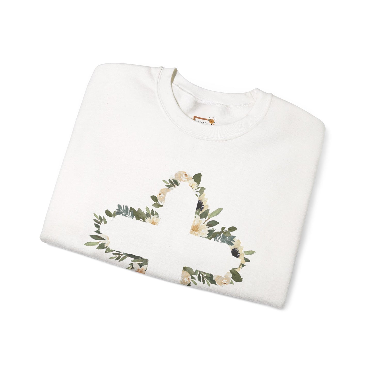 Floral Cross Crewneck Sweatshirt — Christian Faith Floral Pullover