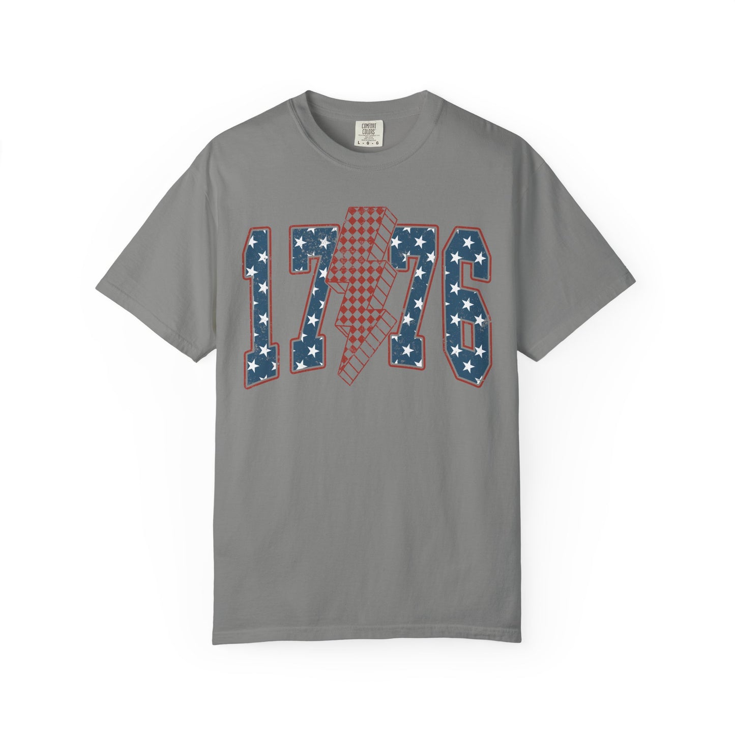 1776 Lightning Bolt Shirt • Patriotic Graphic Tee • Americana Red White Blue Bold Statement
