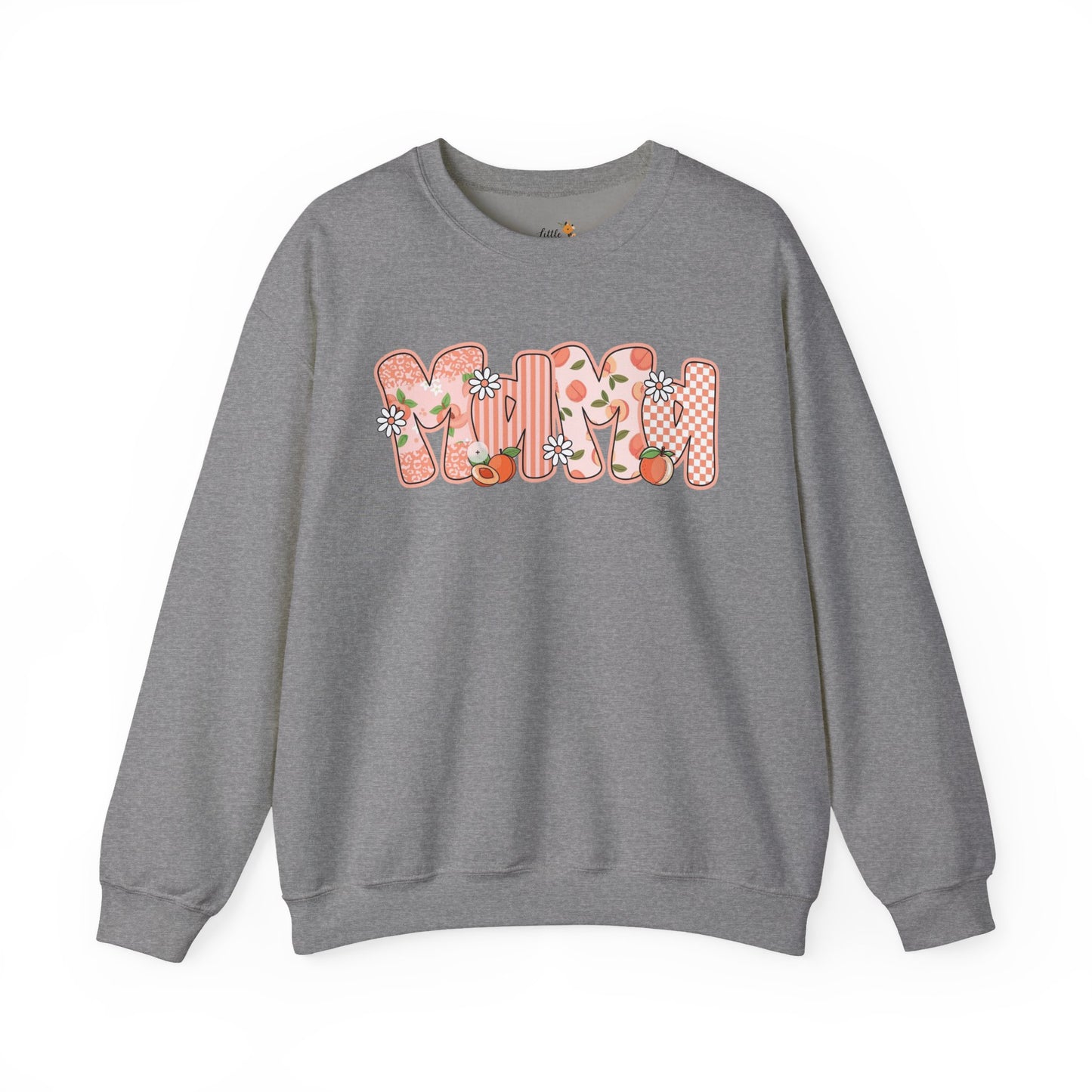 Peach Floral Mama Graphic Sweatshirt • Spring Mama Crewneck • Soft Girly Mom Pullover • Floral Boutique Style Outfit
