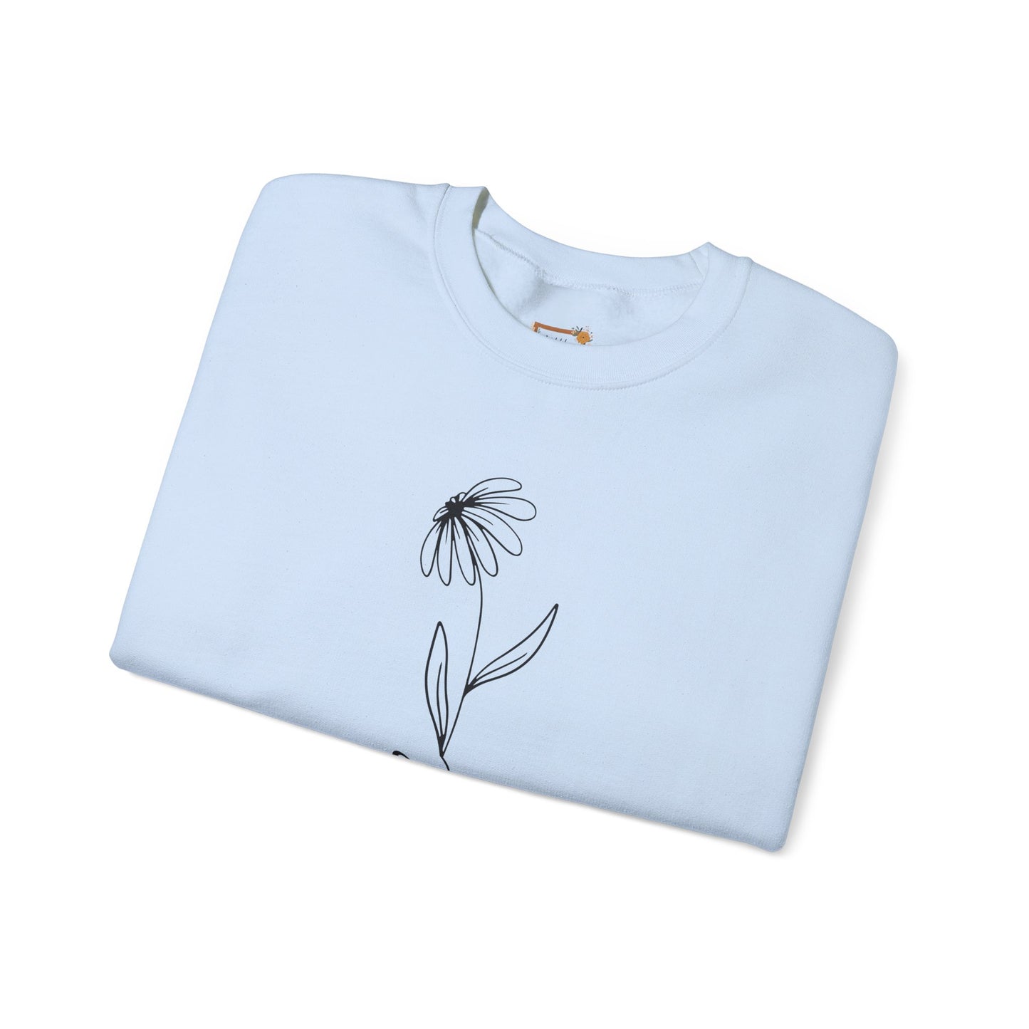 Daisy Faith Floral Sweatshirt | Minimal Line Flower Mama | Neutral Botanical Pullover | Soft Fleece Top