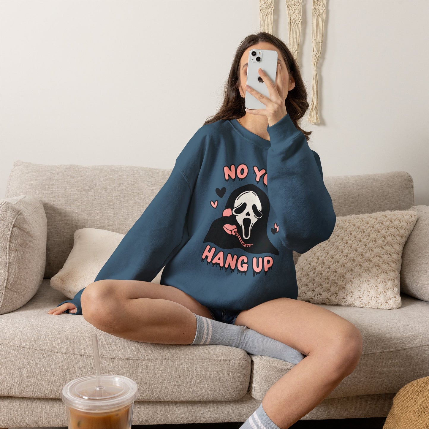 Scream Face "No You Hang Up" Crewneck Sweatshirt