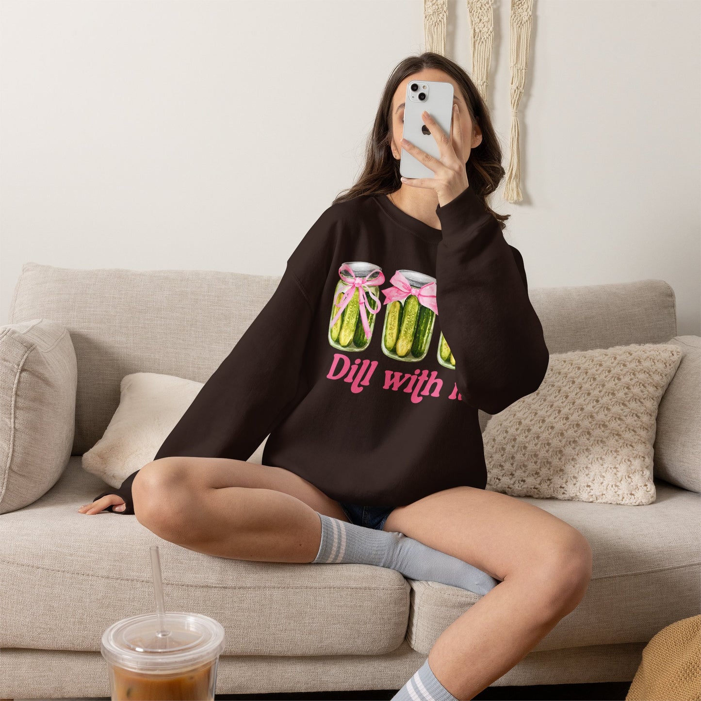 Dill With It Sweatshirt — Funny Pickle Jar Crewneck
