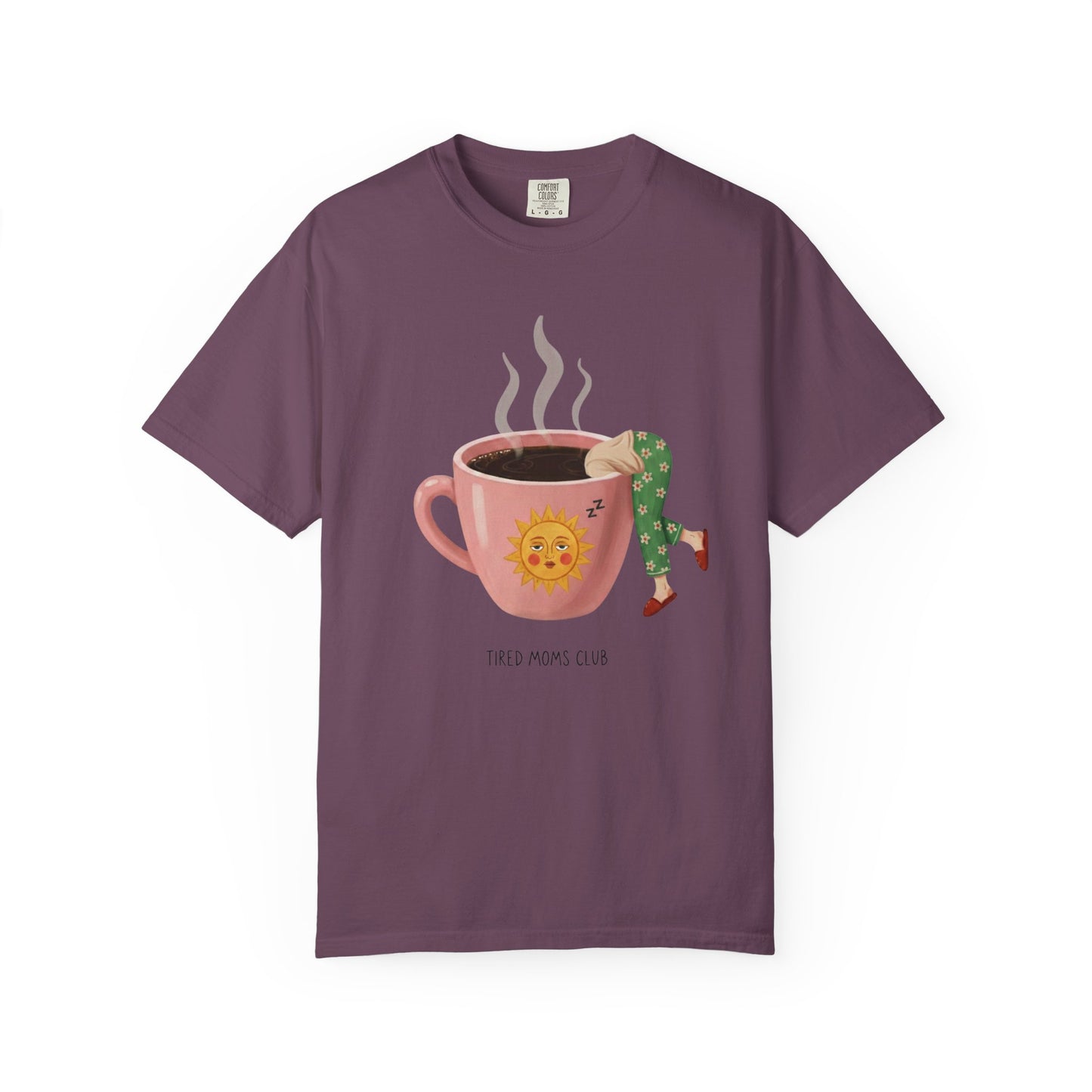 Tired Moms Club Coffee Tee • Funny Exhausted Mom Tshirt • Relatable Vintage Retro Overstimulated Motherhood