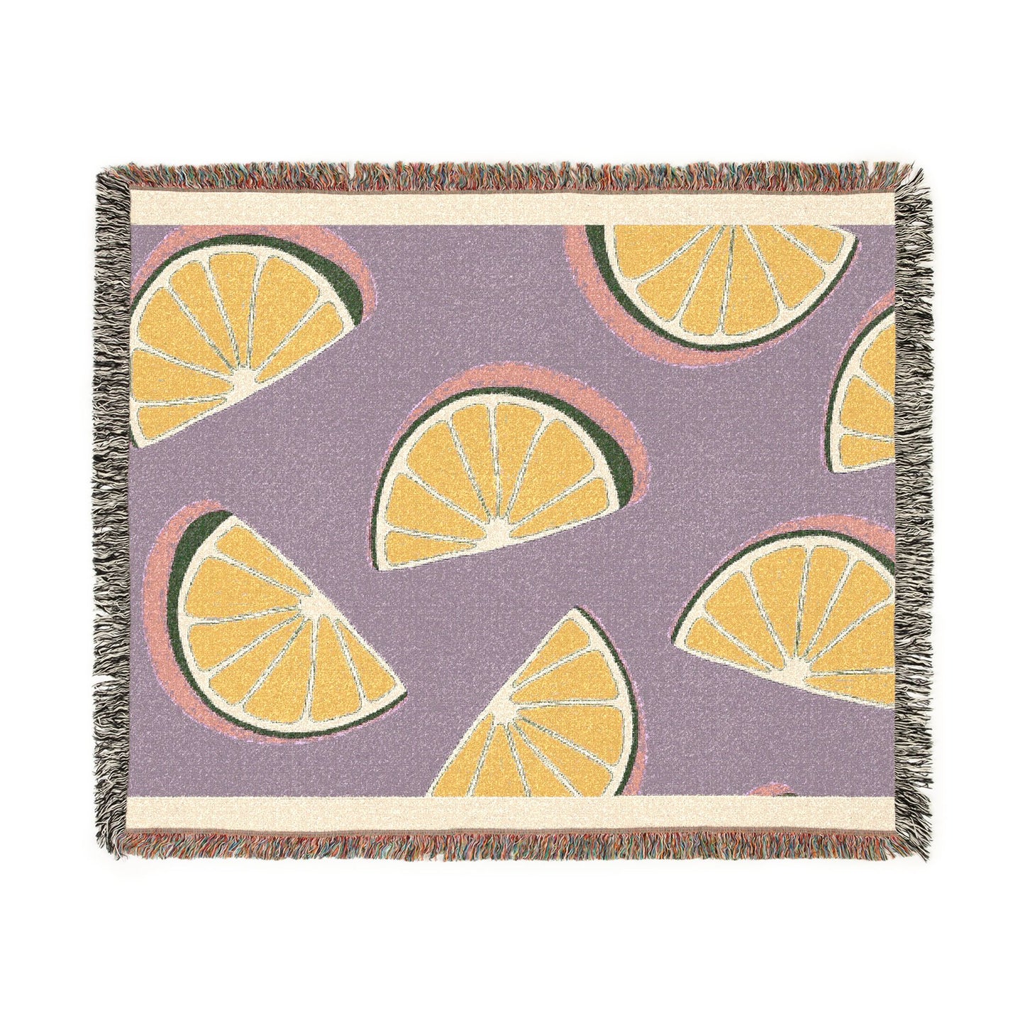 Purple Citrus Woven Blanket