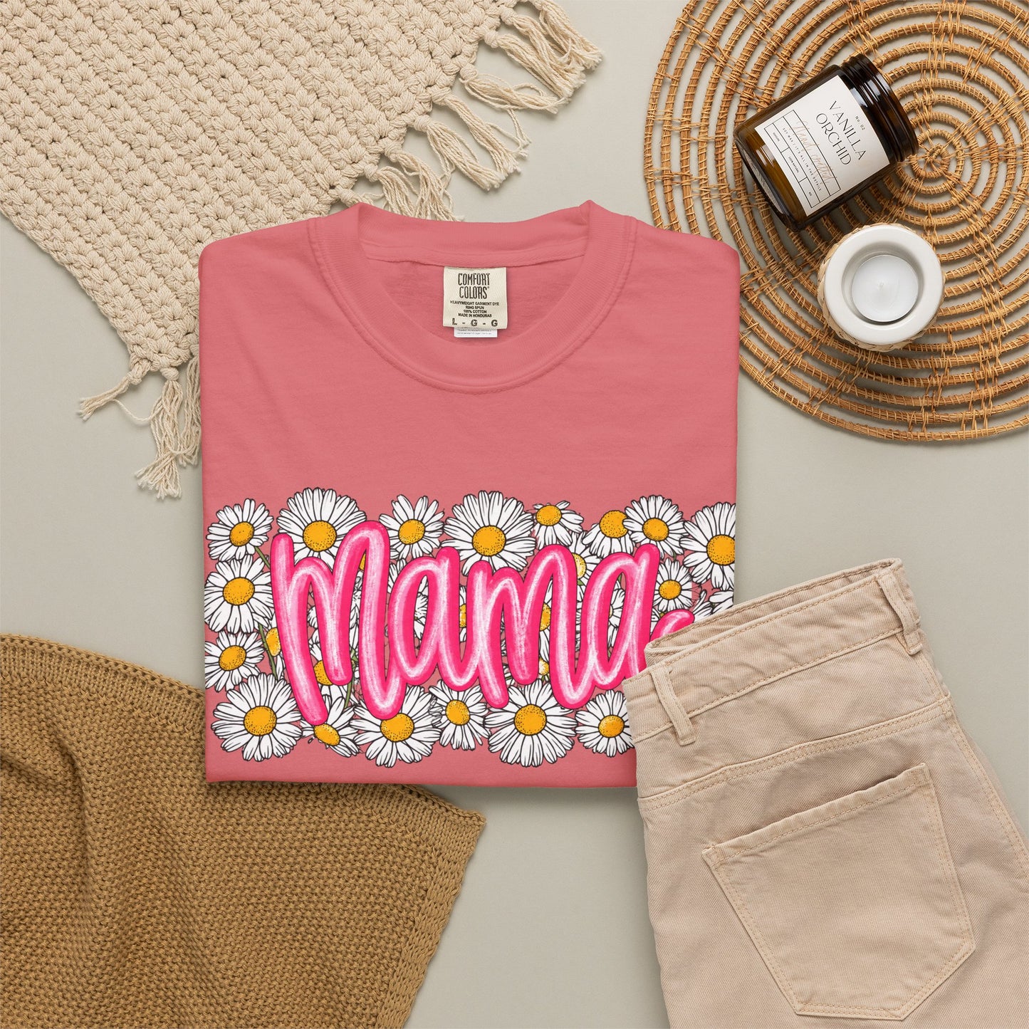 Pink Daisy Mama Shirt • Floral Mama Tee • Spring Mama Graphic Shirt • Cute Feminine Motherhood Outfit