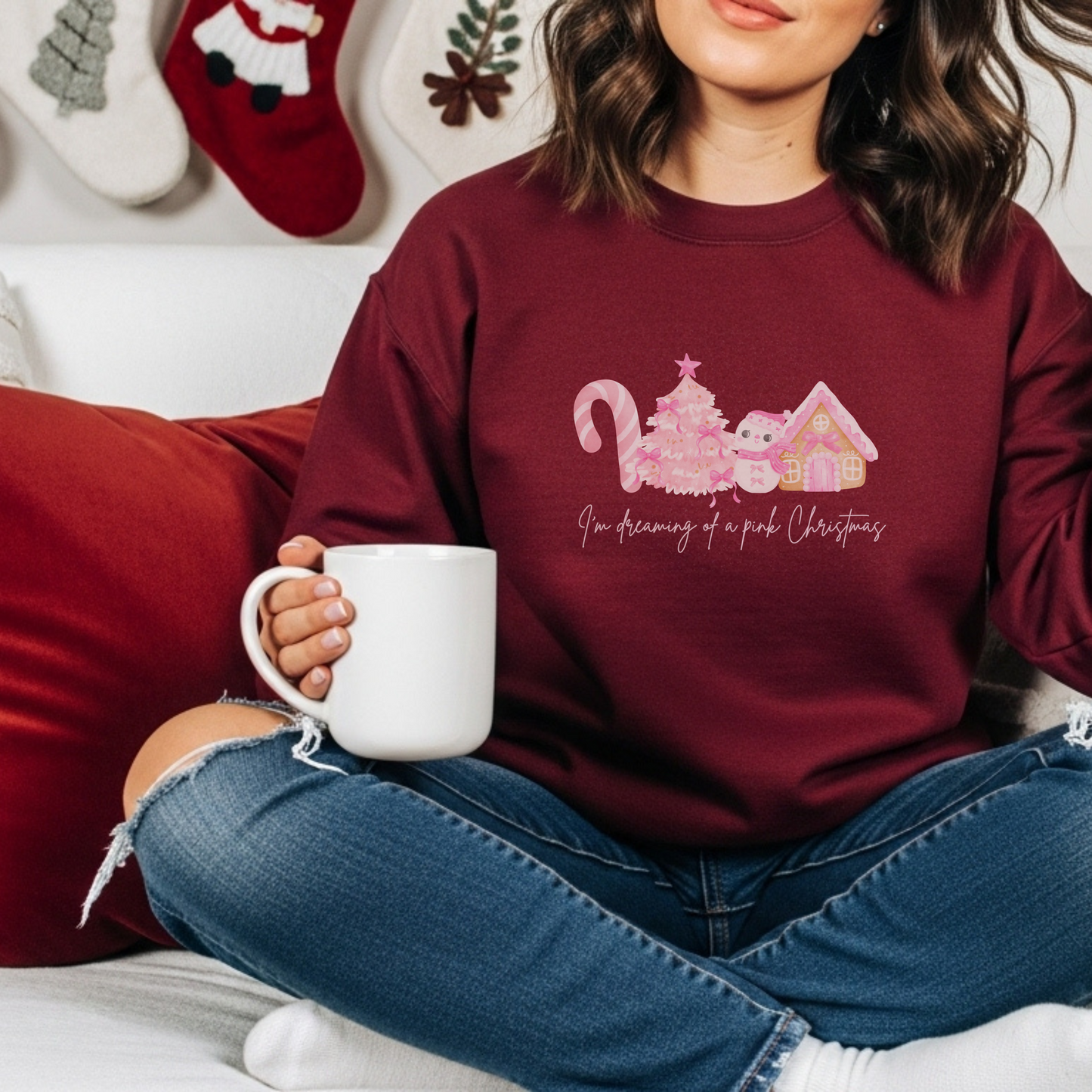 Pink Christmas Crewneck Sweatshirt