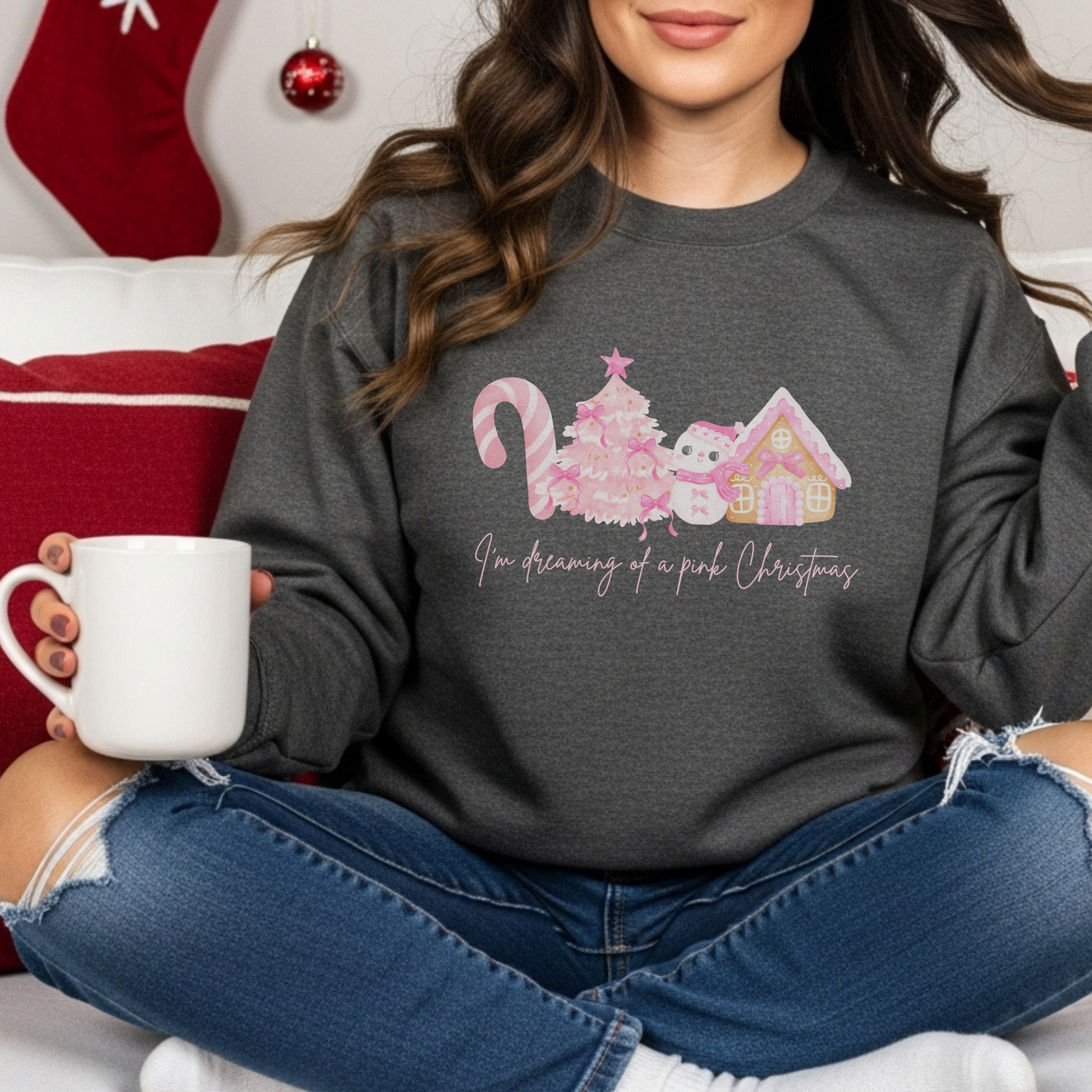 Pink Christmas Crewneck Sweatshirt