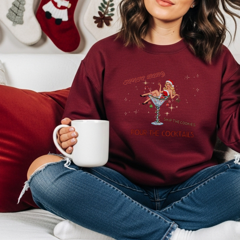 Santa Baby Cocktail Sweatshirt