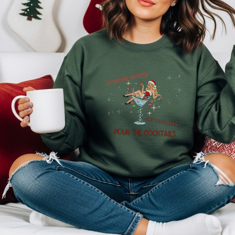 Santa Baby Cocktail Sweatshirt