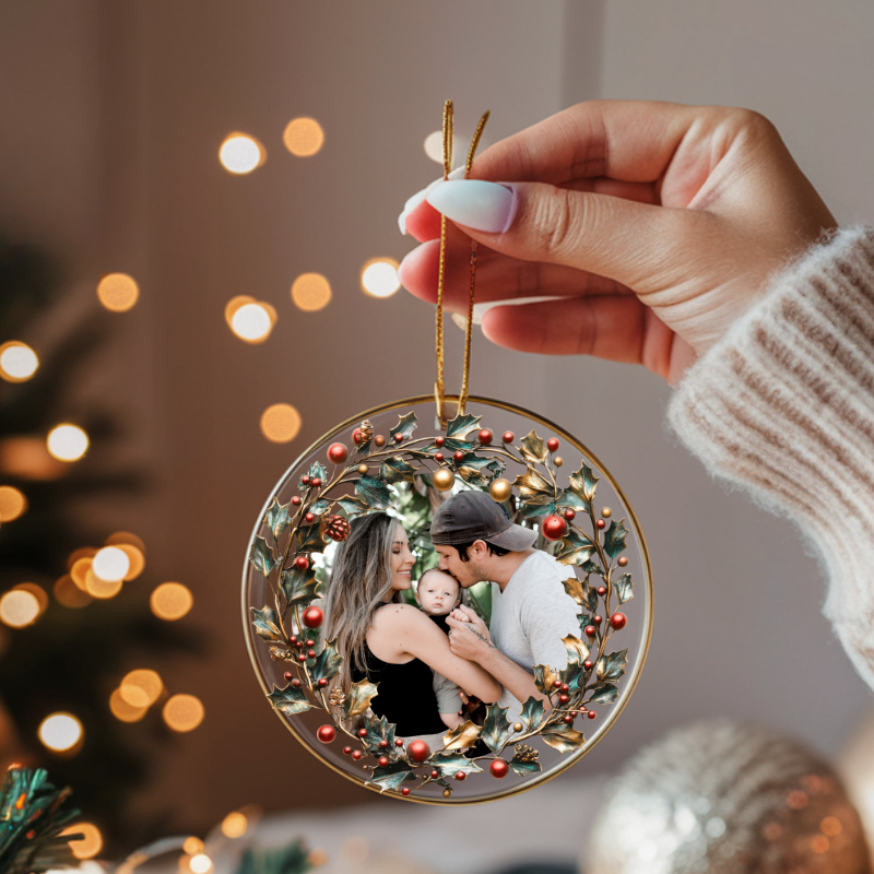 Personalized Acrylic Christmas Ornaments - Custom Family Photo Decoration
