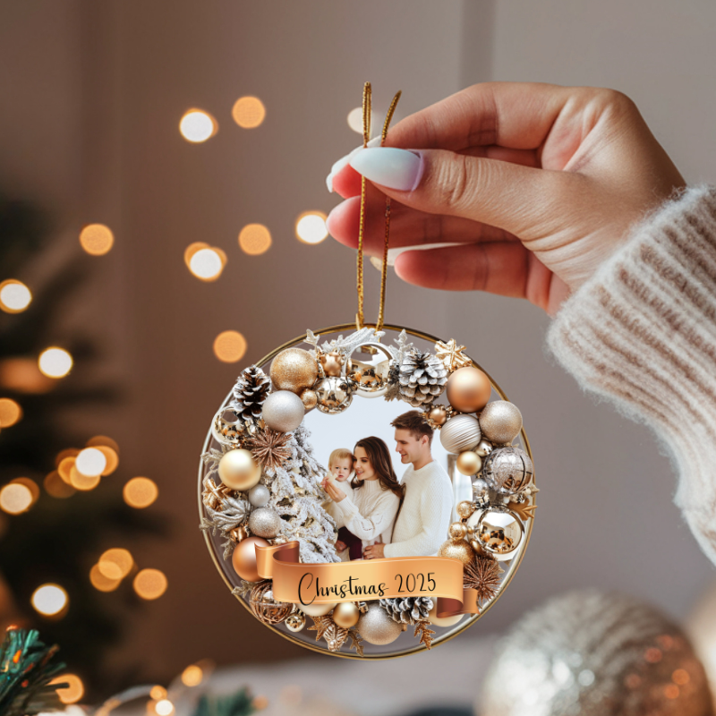 Personalized Acrylic Christmas Ornaments - Custom Family Photo Decoration