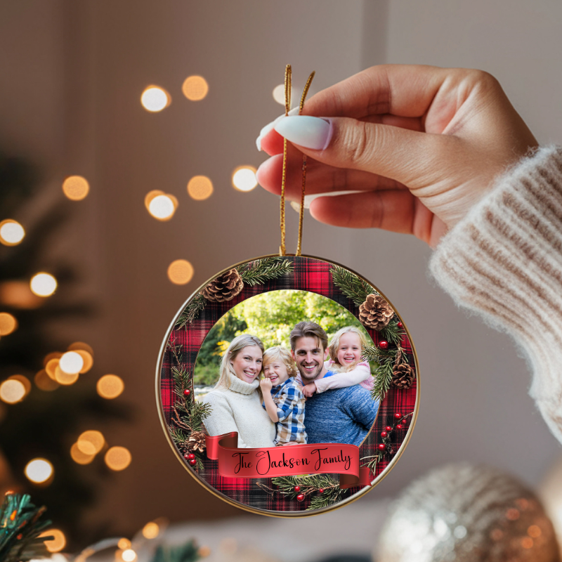 Personalized Acrylic Christmas Ornaments - Custom Family Photo Decoration