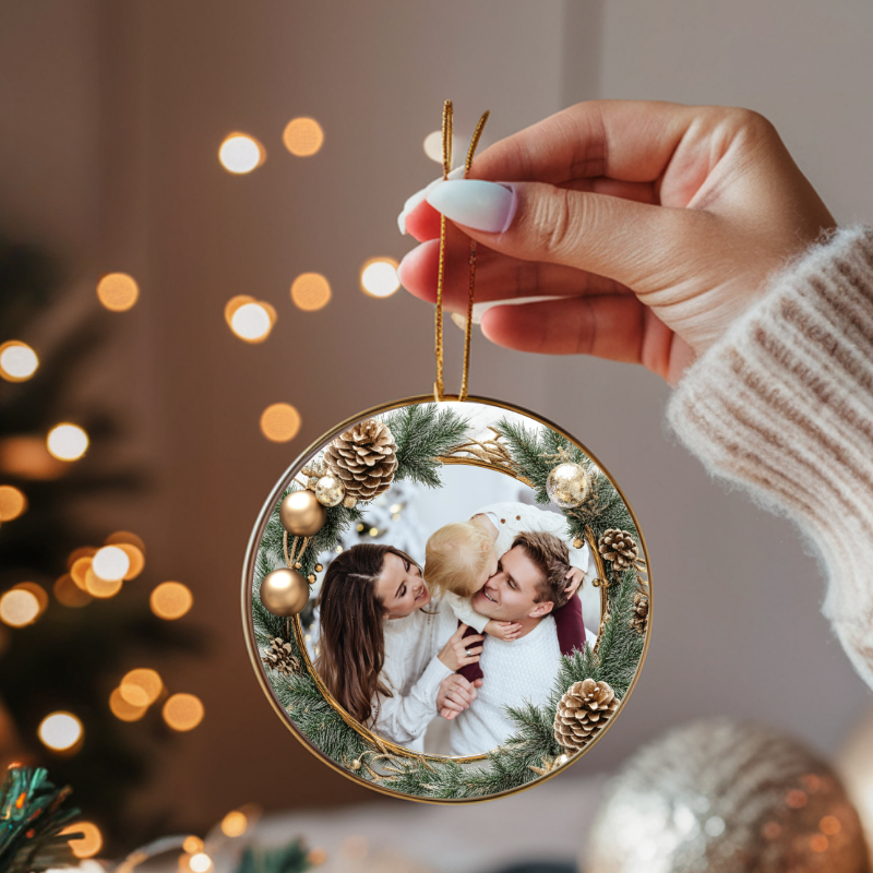 Personalized Acrylic Christmas Ornaments - Custom Family Photo Decoration
