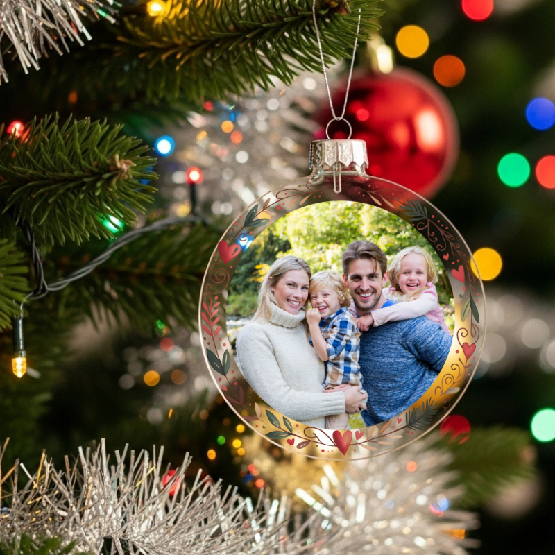 Personalized Acrylic Christmas Ornaments - Custom Family Photo Decoration