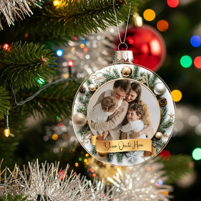 Personalized Acrylic Christmas Ornaments - Custom Family Photo Decoration