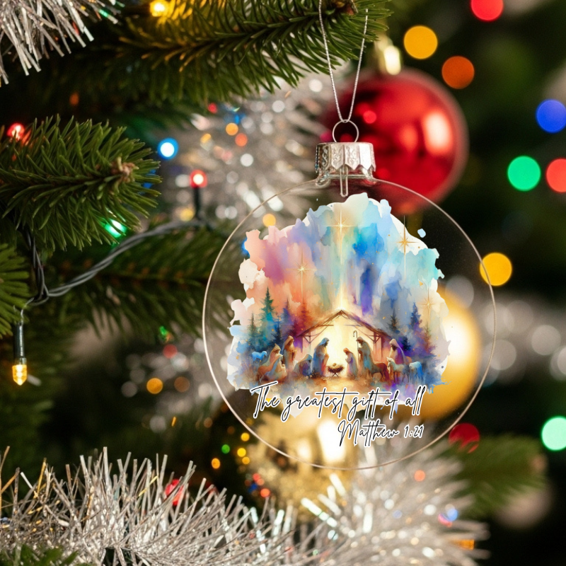 The Greatest Gift of All Nativity | Watercolor Christmas Decor | Faith Wall Art | Holy Family Gift | Christian Holiday Collection