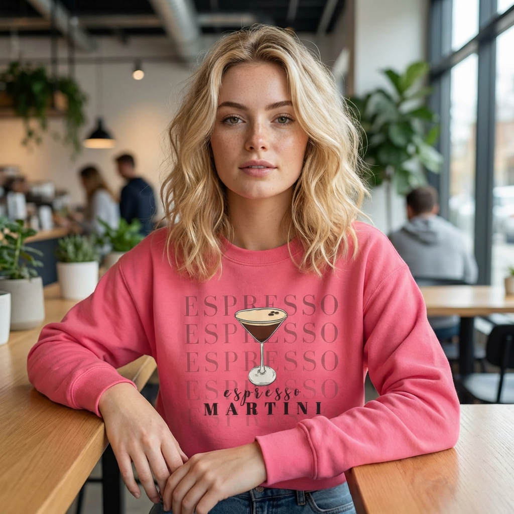 Espresso Martini Crewneck Sweatshirt — Cocktail Lover Graphic Sweatshirt