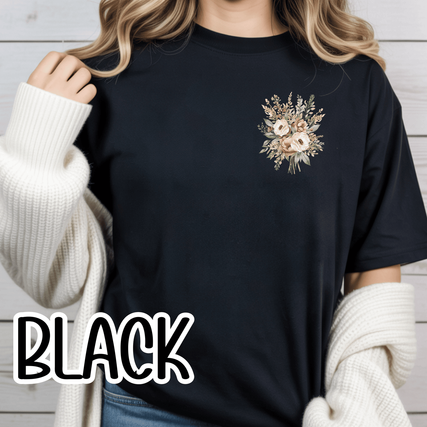 Psalm 4:8 Safety Scripture Comfort Colors Tee • In Peace I Will Lie Down Floral Graphic Artwork • Neutral Christian Bible Verse Tshirt