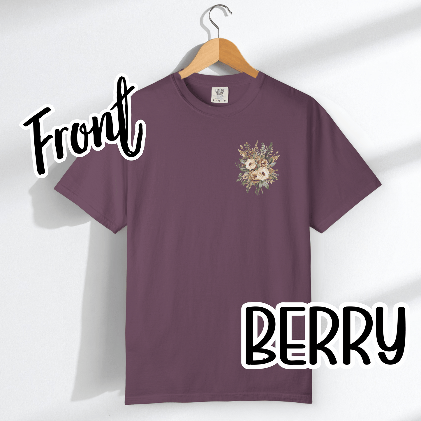 Psalm 4:8 Safety Scripture Comfort Colors Tee • In Peace I Will Lie Down Floral Graphic Artwork • Neutral Christian Bible Verse Tshirt