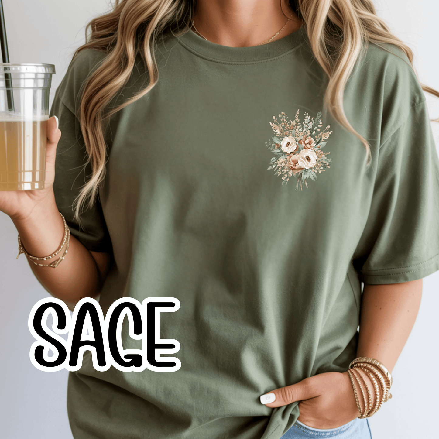 Psalm 4:8 Safety Scripture Comfort Colors Tee • In Peace I Will Lie Down Floral Graphic Artwork • Neutral Christian Bible Verse Tshirt