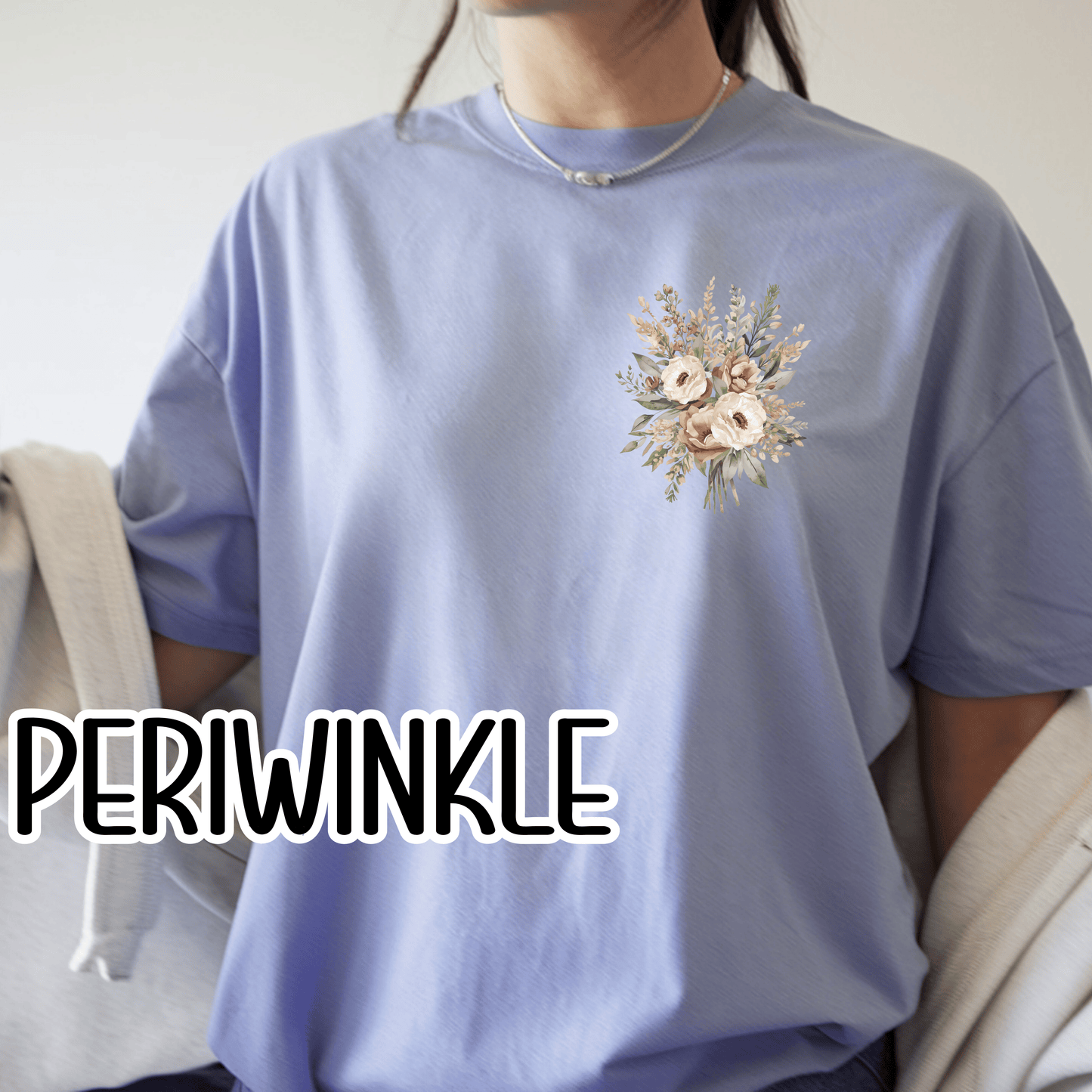 Psalm 4:8 Safety Scripture Comfort Colors Tee • In Peace I Will Lie Down Floral Graphic Artwork • Neutral Christian Bible Verse Tshirt