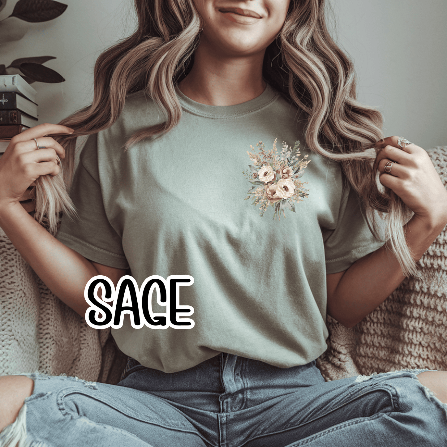 Psalm 4:8 Safety Scripture Comfort Colors Tee • In Peace I Will Lie Down Floral Graphic Artwork • Neutral Christian Bible Verse Tshirt