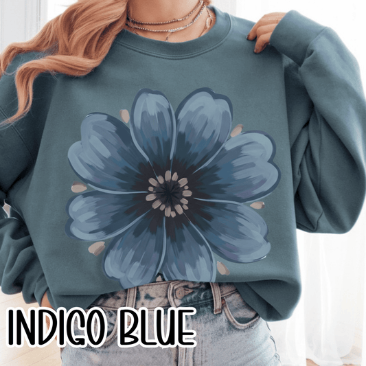 Color on Color Large Floral Sweatshirt • Tonal Bloom Graphic • Color On Color Minimalist Boutique Design