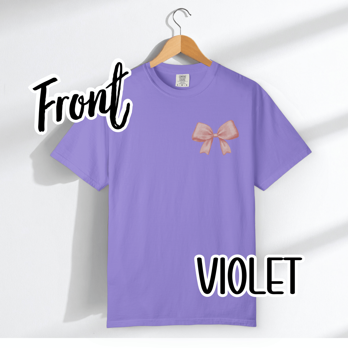 Grace Upon Grace Scripture with Pastel Pink Bow Tshirt • Girly Boutique Style for Moms • Feminine Faith Aesthetic Tee