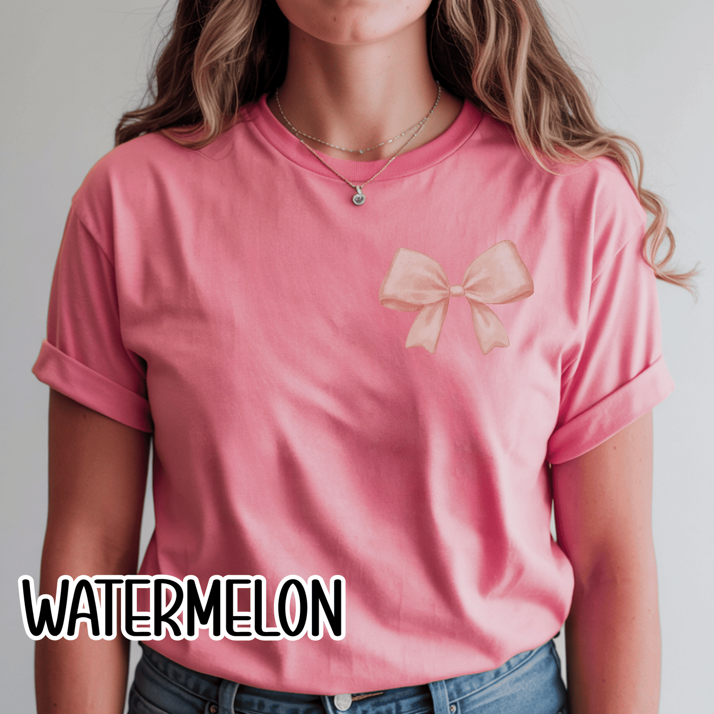 Grace Upon Grace Scripture with Pastel Pink Bow Tshirt • Girly Boutique Style for Moms • Feminine Faith Aesthetic Tee