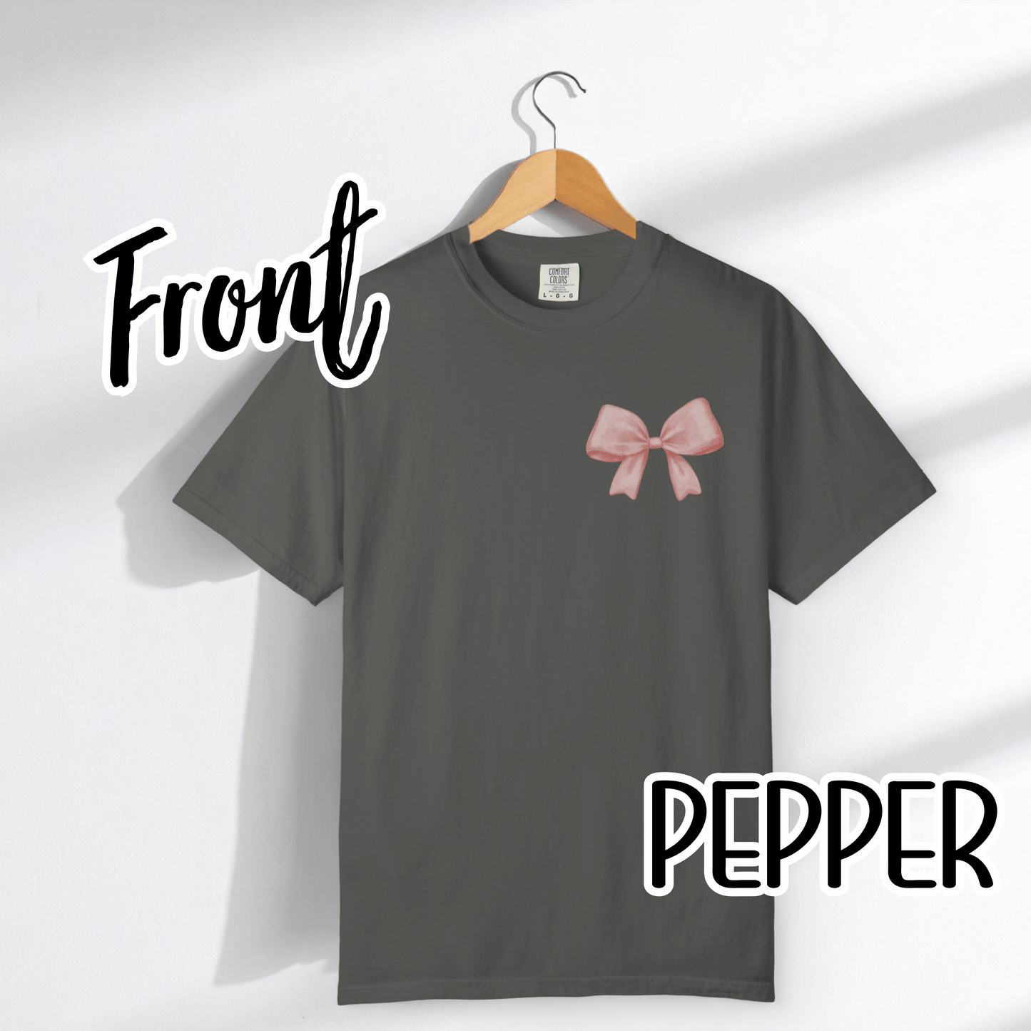Grace Upon Grace Scripture with Pastel Pink Bow Tshirt • Girly Boutique Style for Moms • Feminine Faith Aesthetic Tee