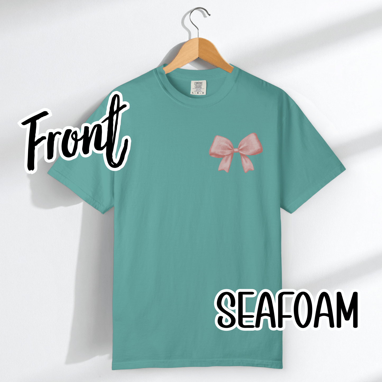 Grace Upon Grace Scripture with Pastel Pink Bow Tshirt • Girly Boutique Style for Moms • Feminine Faith Aesthetic Tee