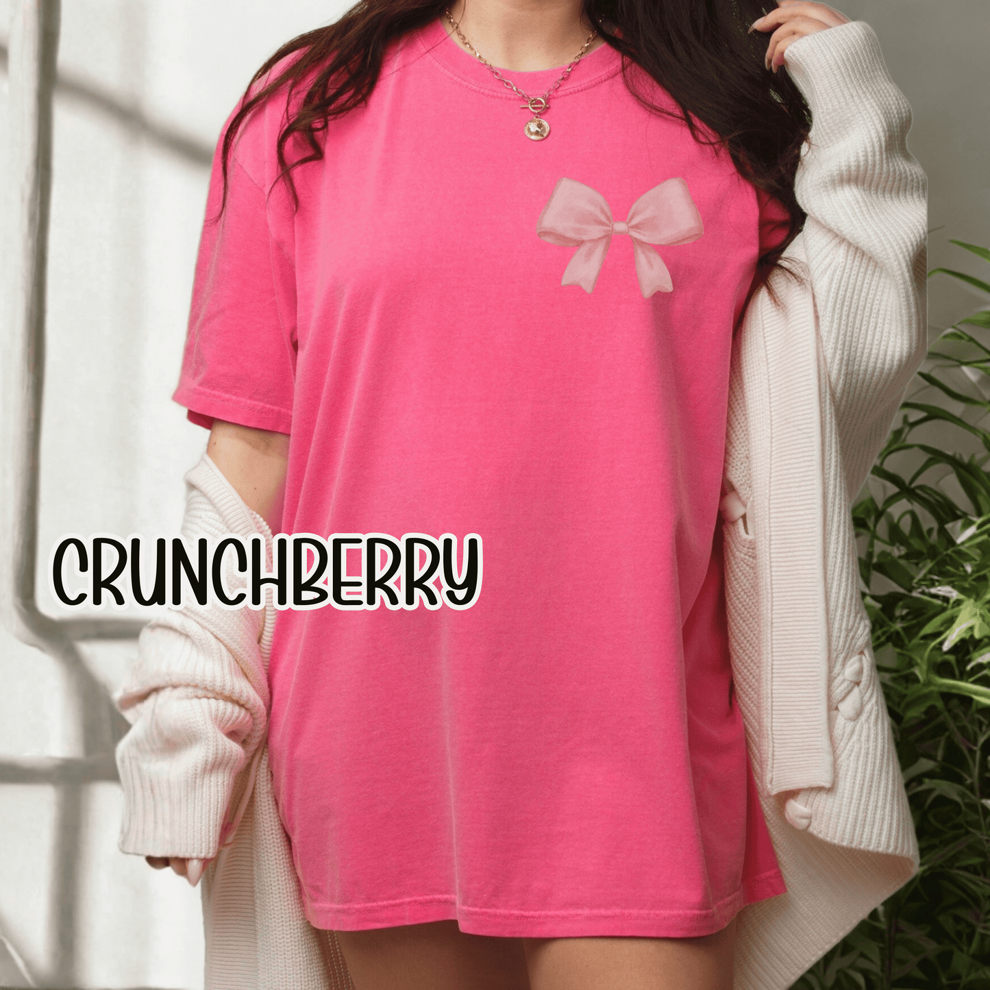 Grace Upon Grace Scripture with Pastel Pink Bow Tshirt • Girly Boutique Style for Moms • Feminine Faith Aesthetic Tee