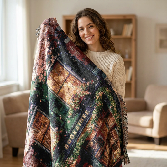 Cottagecore Bookstore Woven Blanket Cozy Cottagecore Reading Throw