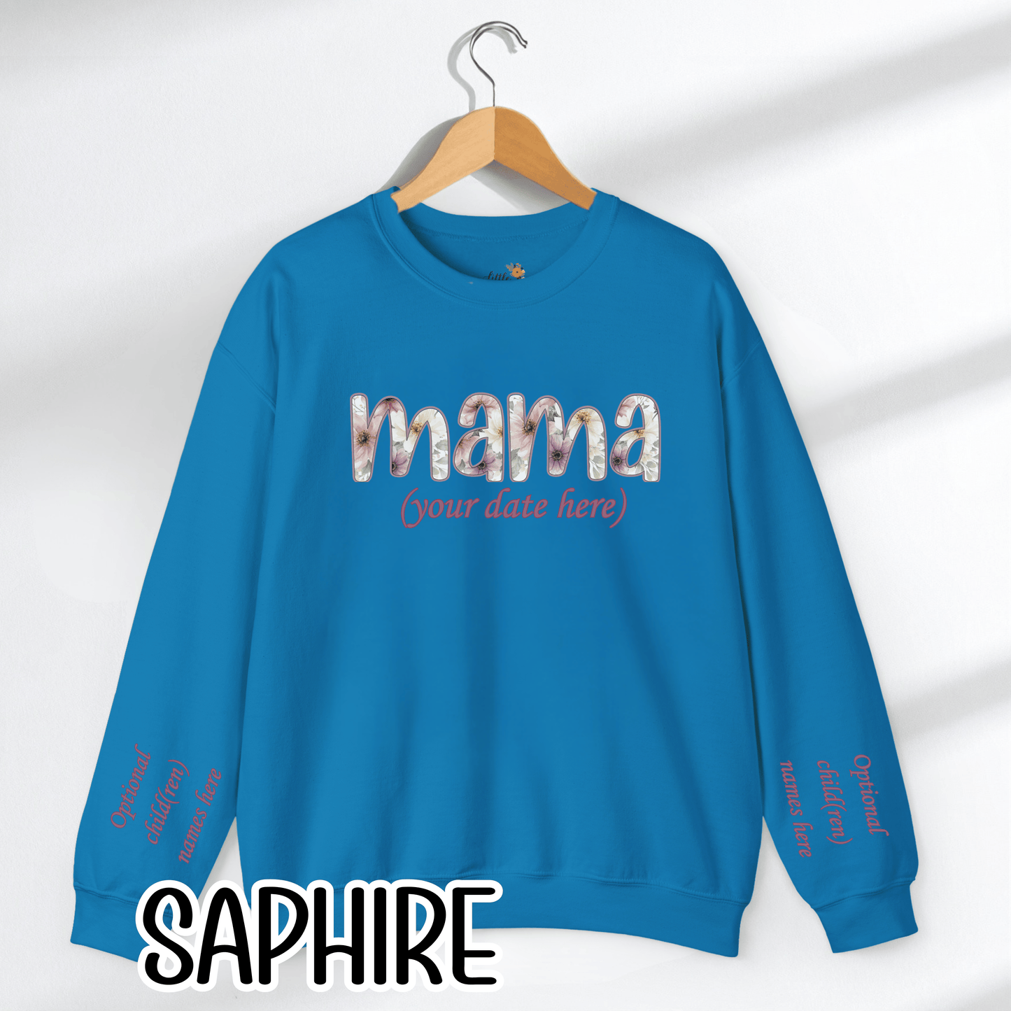 Personalized Mama Sweatshirt • Floral Mama with EST Year • Custom Kids Names Sleeve • Spring Wildflower Mom Crewneck