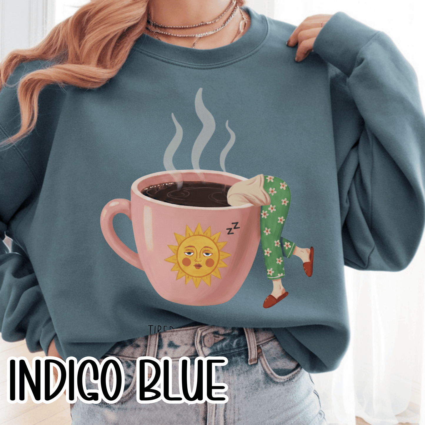 Tired Moms Club Coffee Sweatshirt • Funny Exhausted Mom Crewneck • Relatable Vintage Retro Overstimulated Motherhood