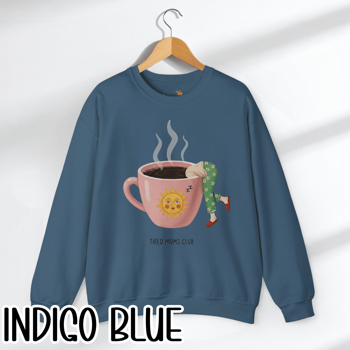 Tired Moms Club Coffee Sweatshirt • Funny Exhausted Mom Crewneck • Relatable Vintage Retro Overstimulated Motherhood