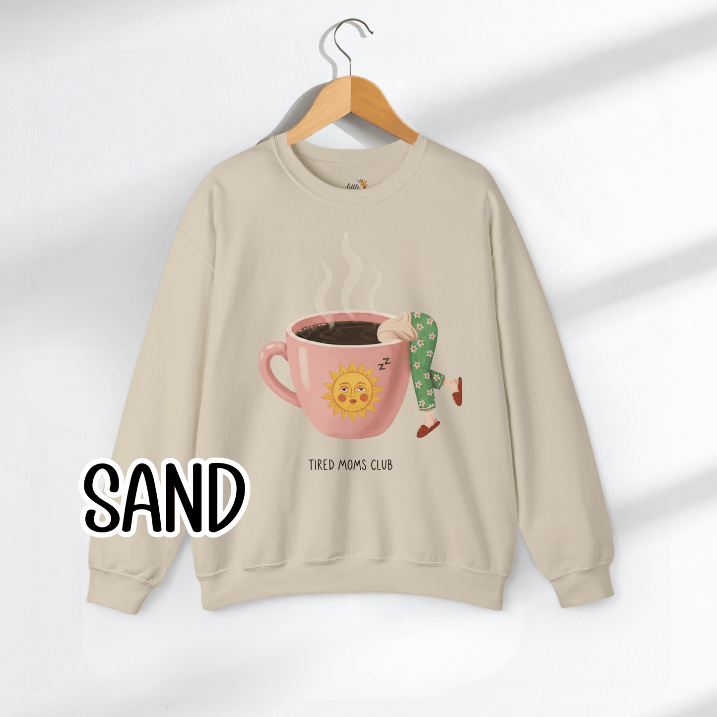 Tired Moms Club Coffee Sweatshirt • Funny Exhausted Mom Crewneck • Relatable Vintage Retro Overstimulated Motherhood