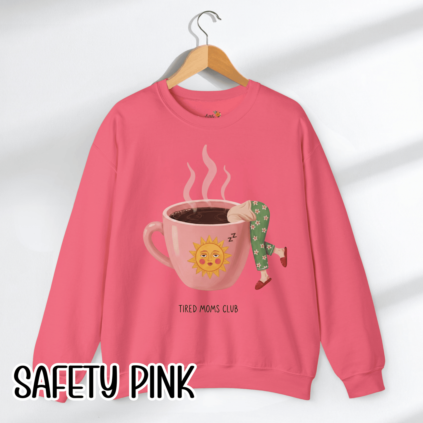 Tired Moms Club Coffee Sweatshirt • Funny Exhausted Mom Crewneck • Relatable Vintage Retro Overstimulated Motherhood