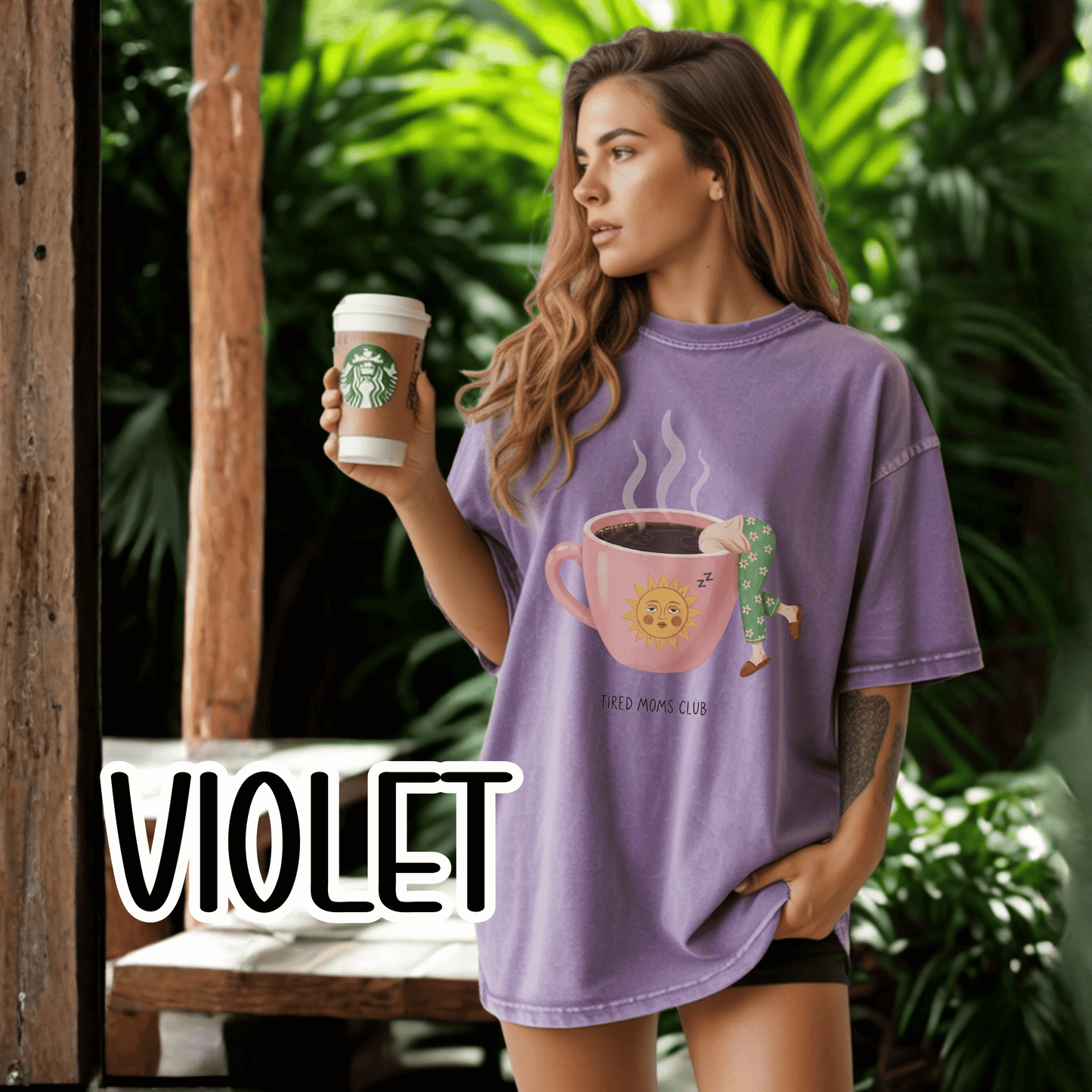 Tired Moms Club Coffee Tee • Funny Exhausted Mom Tshirt • Relatable Vintage Retro Overstimulated Motherhood