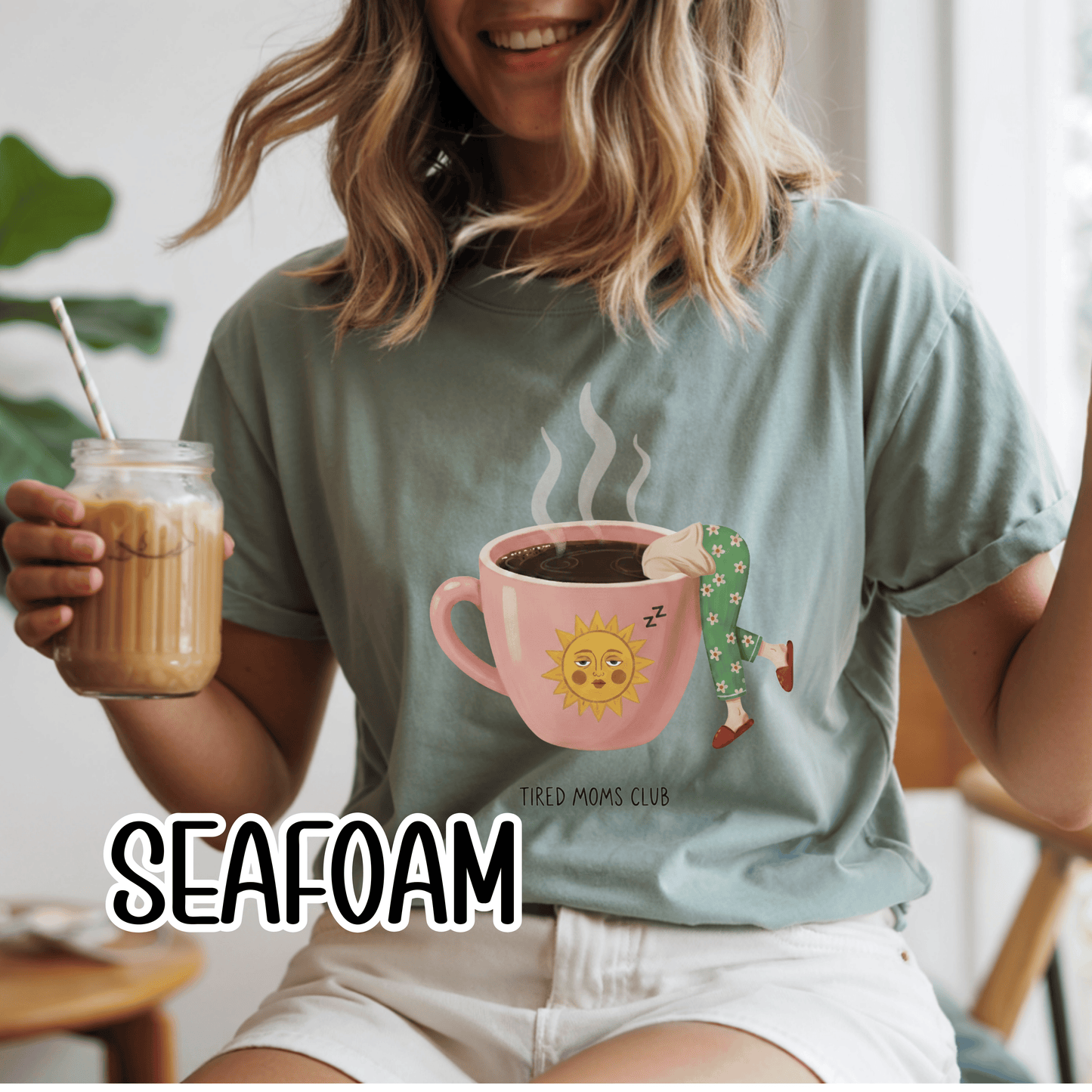 Tired Moms Club Coffee Tee • Funny Exhausted Mom Tshirt • Relatable Vintage Retro Overstimulated Motherhood