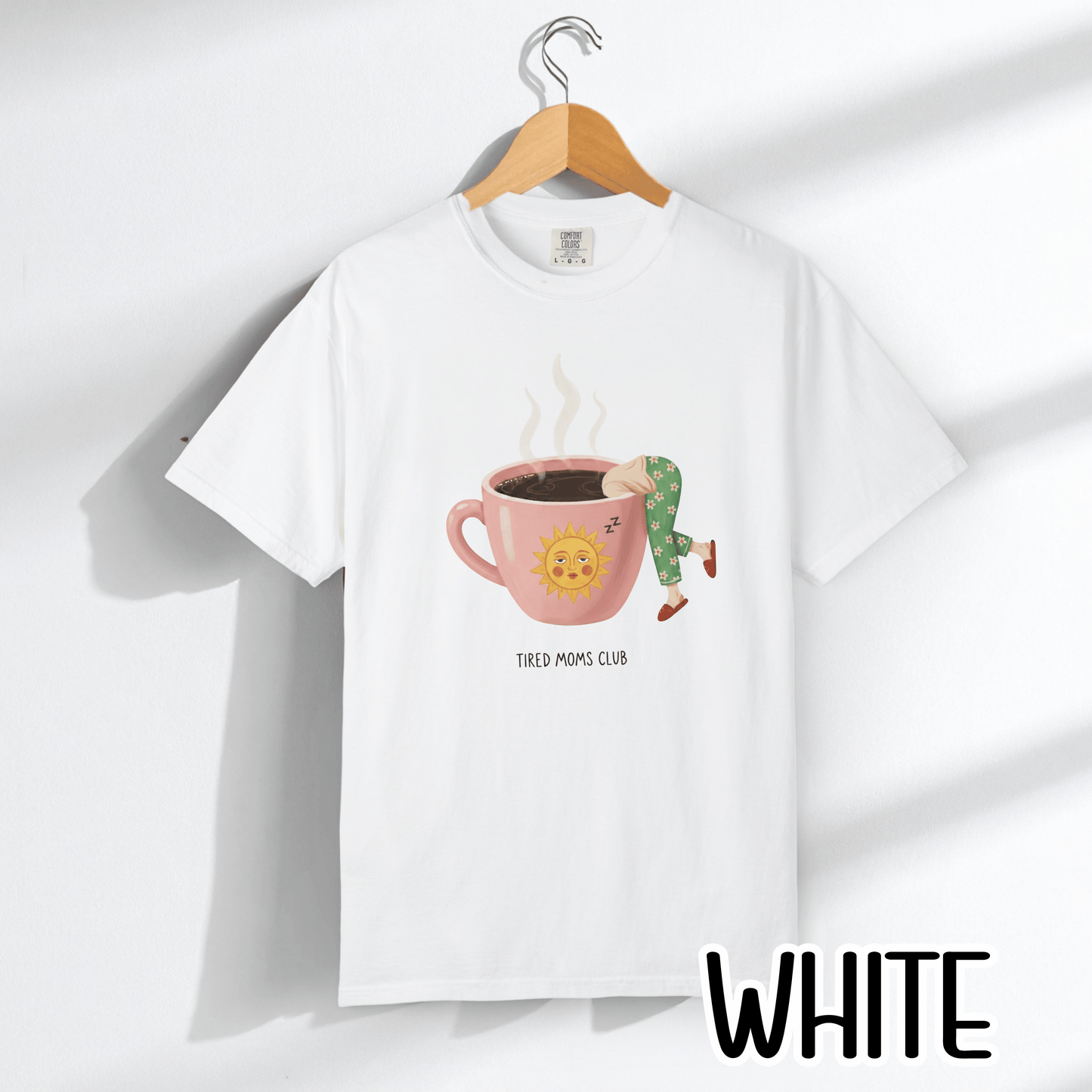 Tired Moms Club Coffee Tee • Funny Exhausted Mom Tshirt • Relatable Vintage Retro Overstimulated Motherhood