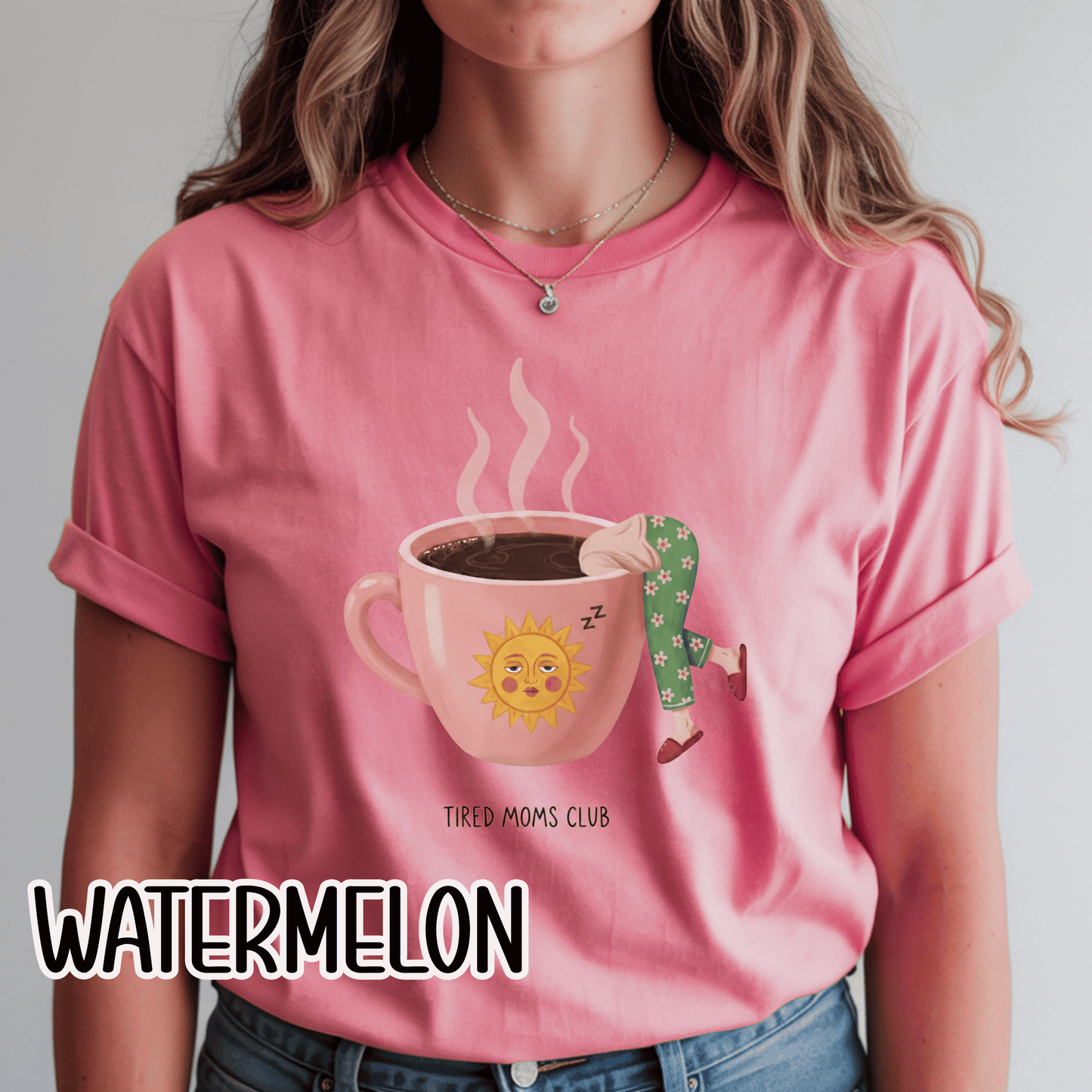Tired Moms Club Coffee Tee • Funny Exhausted Mom Tshirt • Relatable Vintage Retro Overstimulated Motherhood