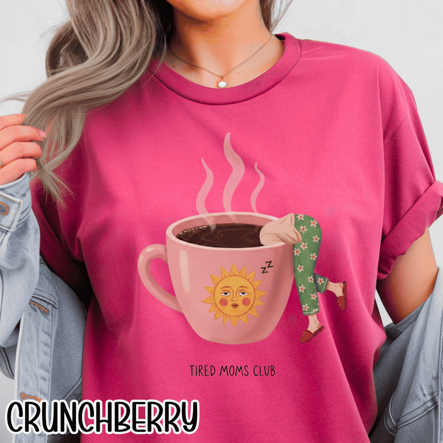 Tired Moms Club Coffee Tee • Funny Exhausted Mom Tshirt • Relatable Vintage Retro Overstimulated Motherhood