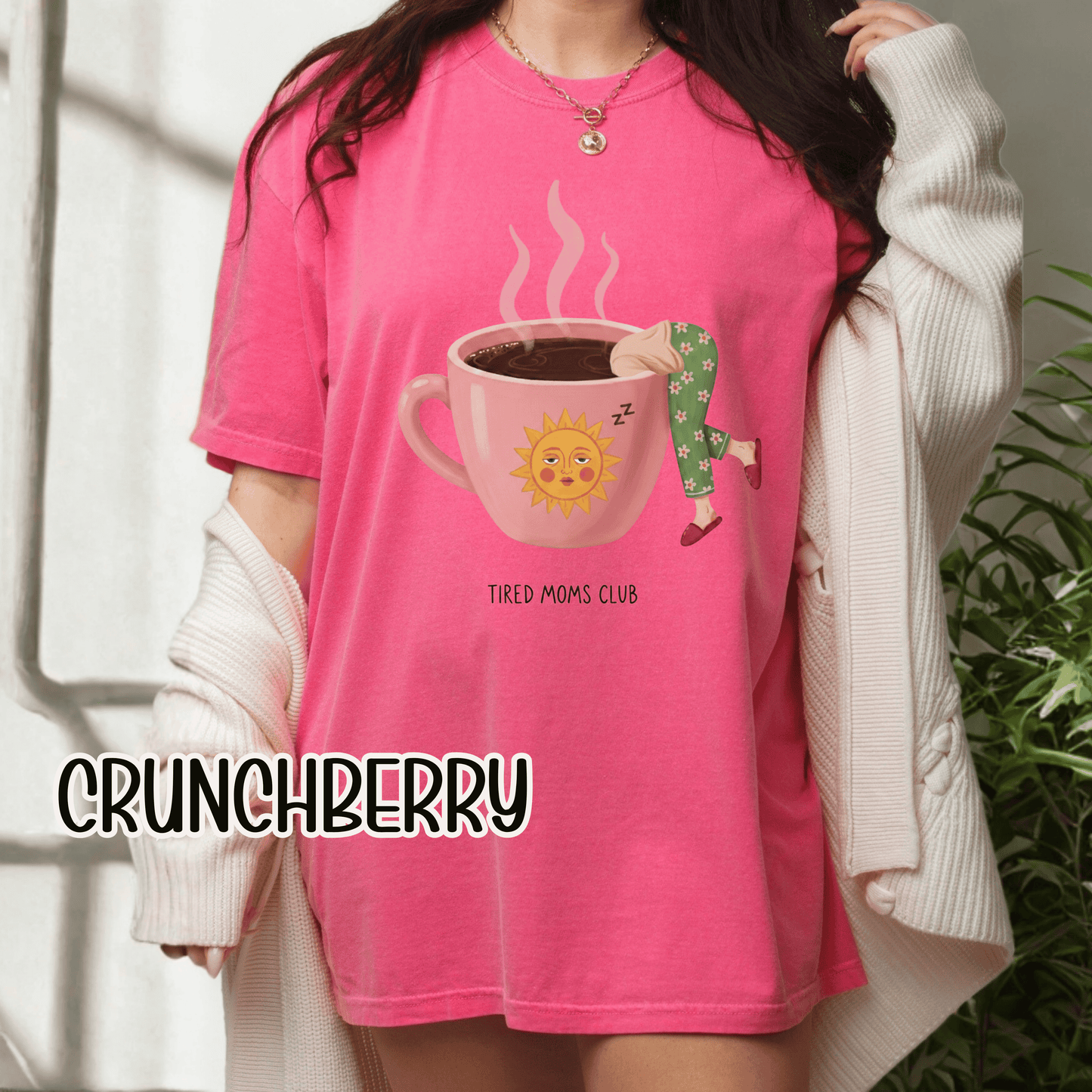 Tired Moms Club Coffee Tee • Funny Exhausted Mom Tshirt • Relatable Vintage Retro Overstimulated Motherhood
