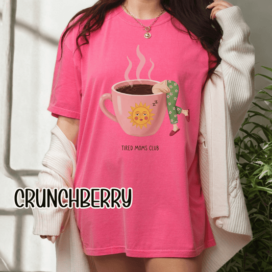 Tired Moms Club Coffee Tee • Funny Exhausted Mom Tshirt • Relatable Vintage Retro Overstimulated Motherhood