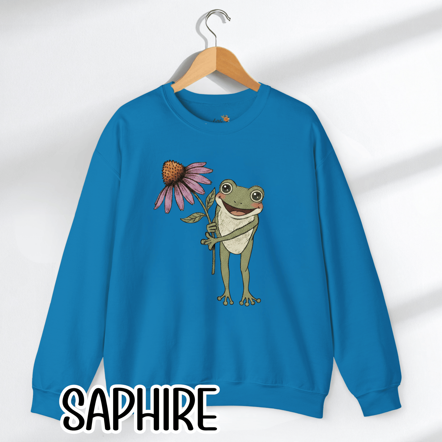 Spring Cottage Frog Sweatshirt • Whimsical Garden Wildflower Crewneck • Cottagecore Floral Pullover