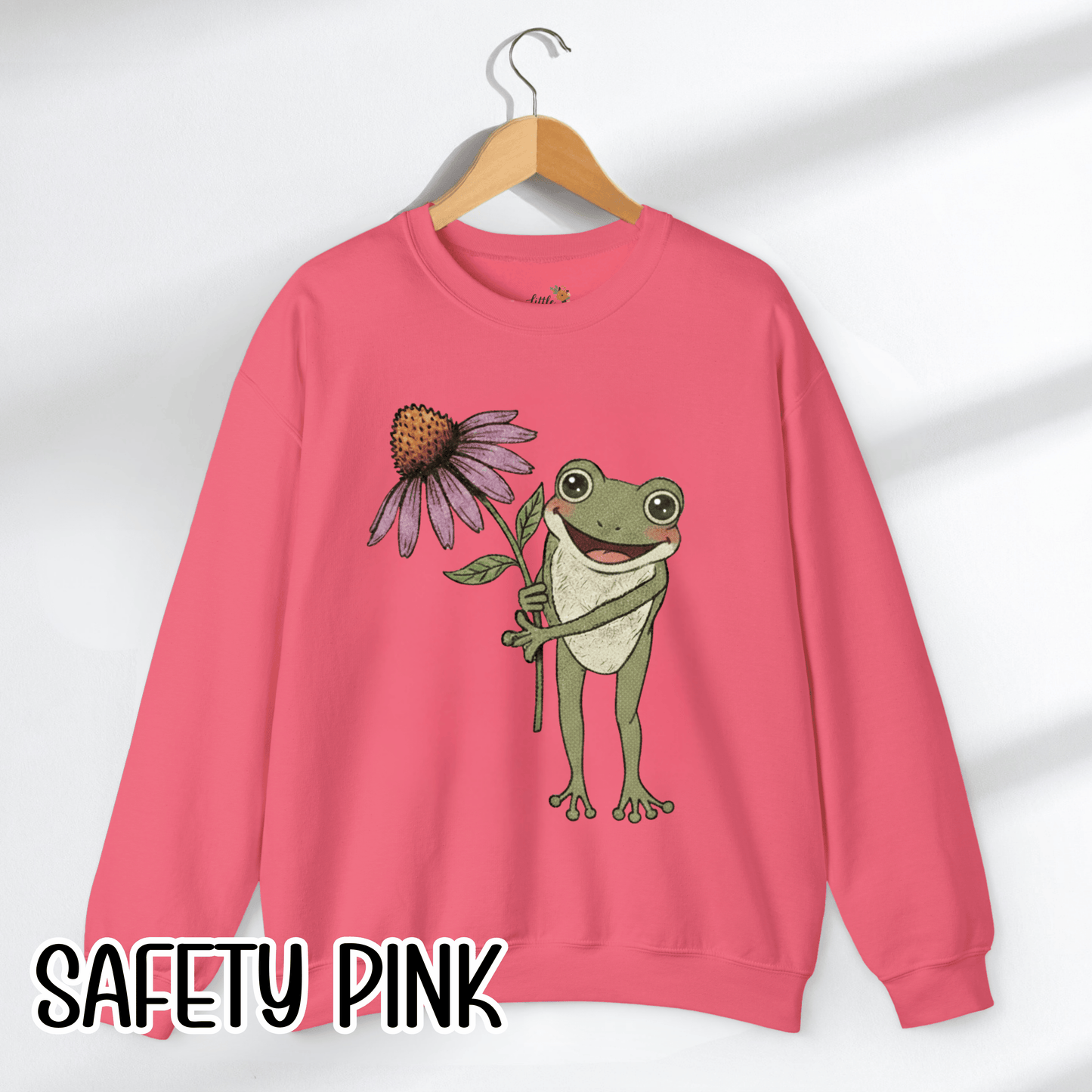 Spring Cottage Frog Sweatshirt • Whimsical Garden Wildflower Crewneck • Cottagecore Floral Pullover